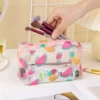 Women Girls Cute Transparent Clear PVC Watermelon Strawberry Fruits Lips Full Printed Summer Cosmetic Makeup Bag Cosmetic Zipper 5