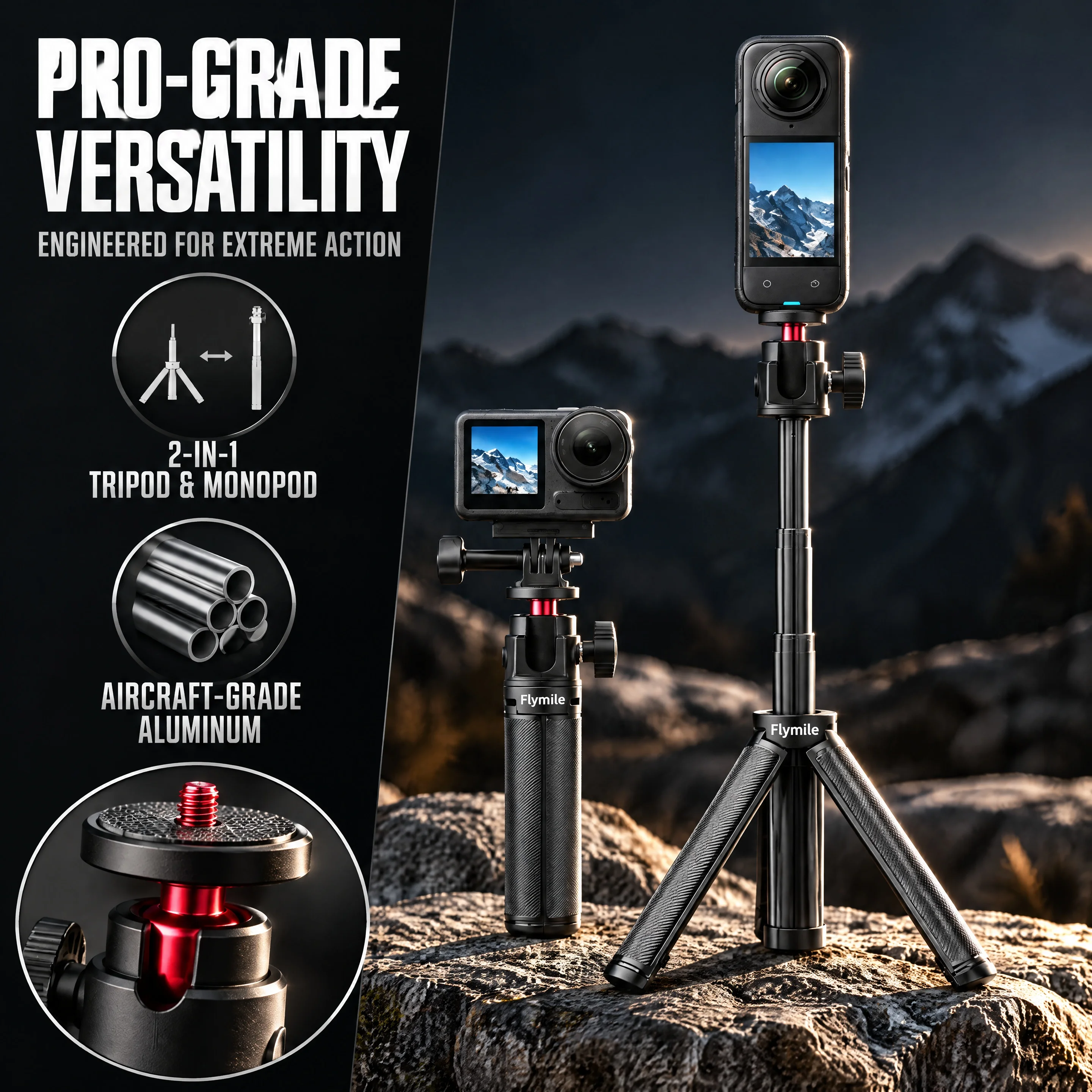 Universal Selfie Stick with Tripod Stand and Accessories