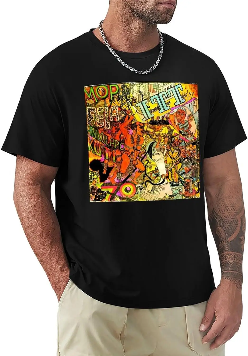 Мужская одежда с коротким рукавом и круглым вырезом для Fela 1997 Kuti Tee, Винтажная футболка для фото
