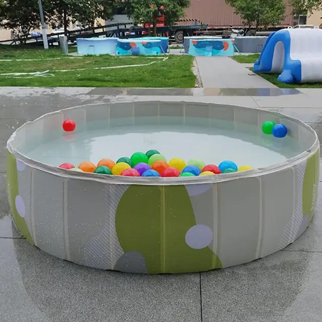 Kiddie Pool For Dogs Cat Swimming Pool PVC Anti-Slip Tub Bathing Foldable Portable For Backyard Yard Outside Kittens Dogs 4
