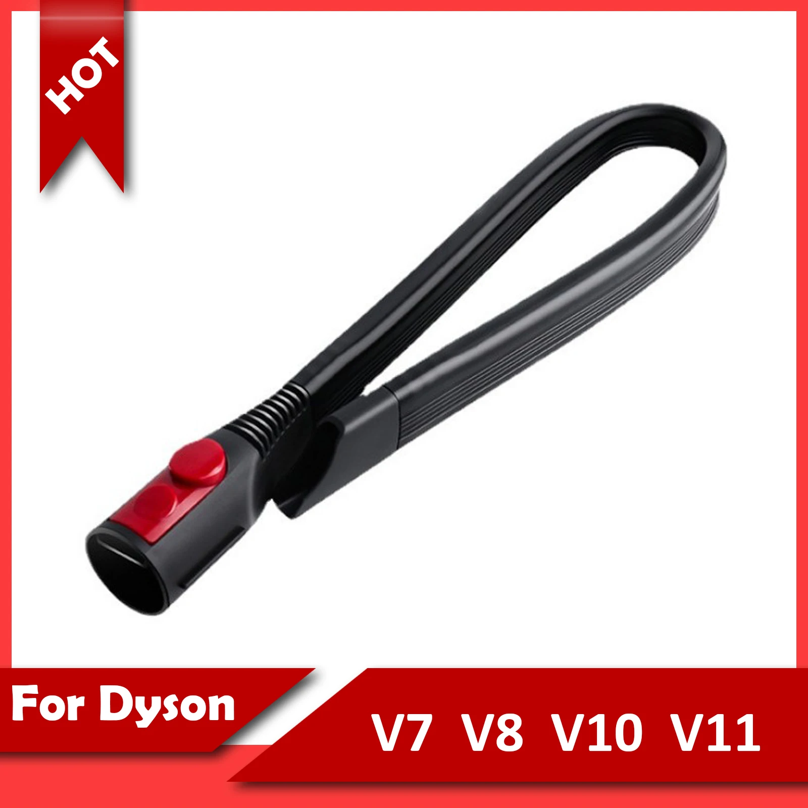 For Dyson V11 V7 V8 V10 Accessories Vacuum Cleaner Bendable Long Soft Flat Suction Flat Mouth Narrow Gap Suction Head стайлер dyson airwrap complete long hs05 никель медь 400718 01