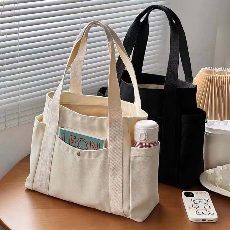 Bolso Tote De Lona VALICLUD Para Mujer - Tamaño 18x14 Pulgadas, Diseño Versátil Para Compras, Playa O Gym