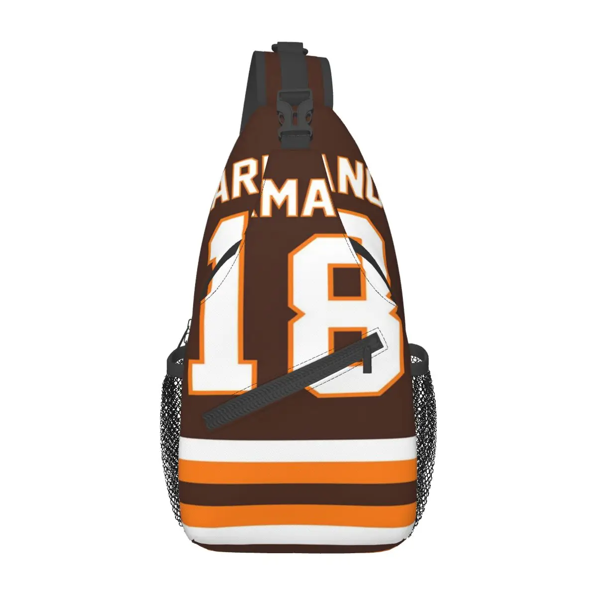 

#18 KARMANOS (BROWN) Chest Bag Holiday With Zipper Mesh Bag Daily Cross chest bag Multi-Style