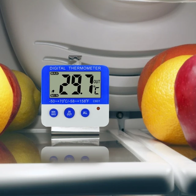 Hűtőszekrény-Hőmérő Digitális Beltéri Kültéri Szondával 10 ℃ ～+50 ℃/+14 ℉ ～ 122 ℉/-50 ～+70 ℃/58 158 - Image 2