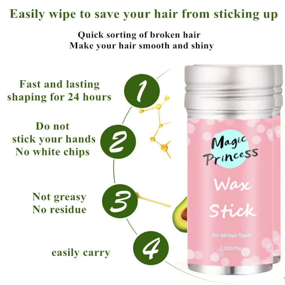 Private Label 75g Hair Sleek Wax Stick Edge Control Thin Baby Hair Perfect Line Styling Smooth Frizziy Hairs Wax