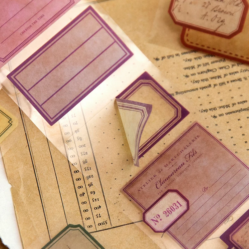Vintage Retro Label Sticker Roll for Journaling and DIY Crafts