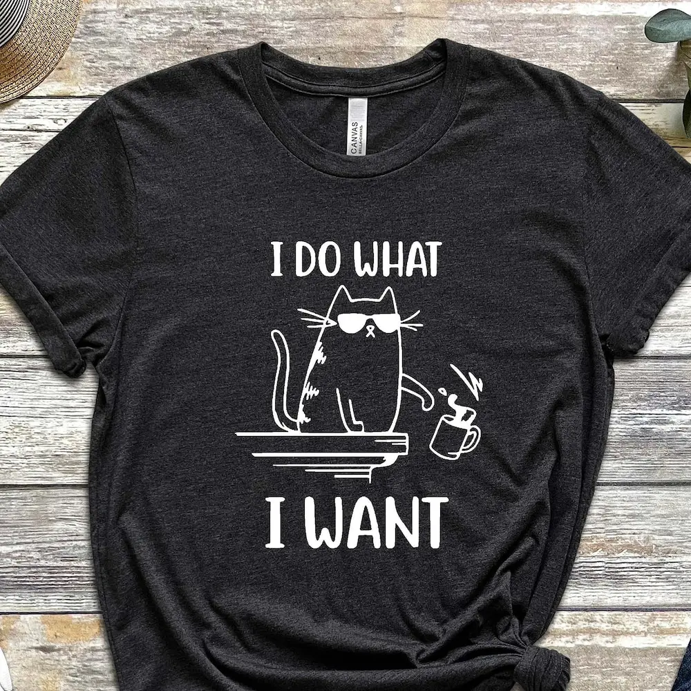 Я делаю то, что хочу, футболка, классная кошка, кошка, не умирает, голодный Забавный котенок, любимый