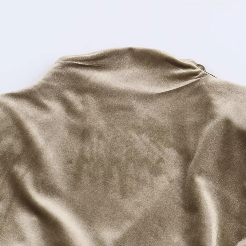 2025 New Women Fashion Shoulder Pad Dress Velvet Elegant Long Dresses Ruched Chic Bodycon Dresses Women Long Sleeve Autumn Dress