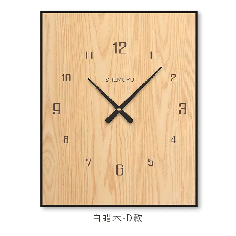 Large Electric Meter Box Wall Clock Wood Square Wall Watch Clocks Color:O;Sheet Size:30X40CM