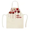 Home Kitchen Apron Color Nail Polish Bottle Printed Sleeveless Linen Aprons Men Women Home Cleaning Tools Fartuchy Chef Tablier 2