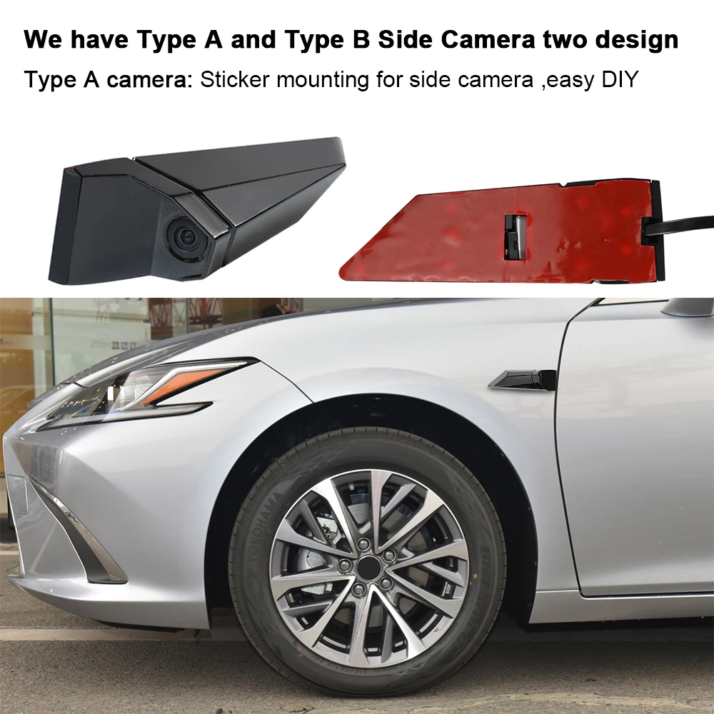 شاشة مرآة جانبية رقمية نظام كاميرا الرؤية الخلفية الجانبية Pro مع كاميرا 1080P 60FPS DVR AI BSD إنذار 5.5 بوصة IPS تعمل باللمس