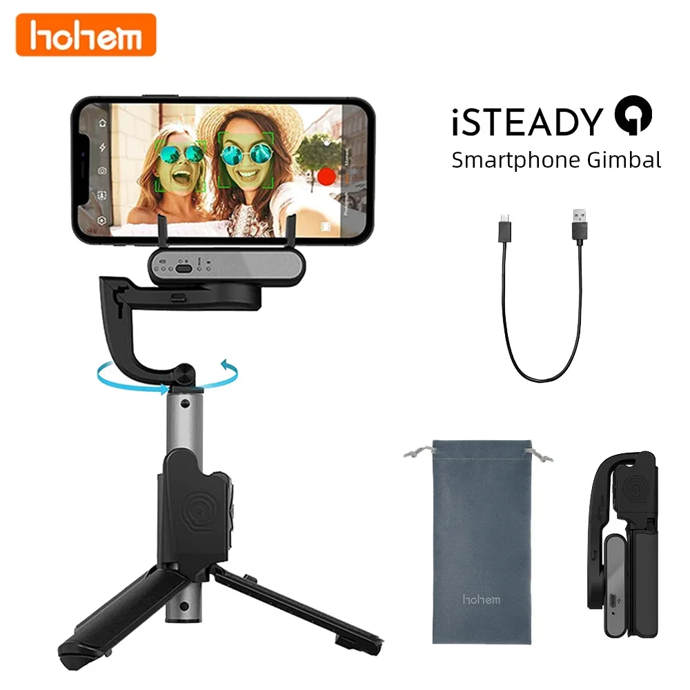 

Hohem iSteady Q Smartphone Gimbal Stabilizer Handheld Phone Selfie Stick Extension Rod Adjustable Tripod with Remote Control