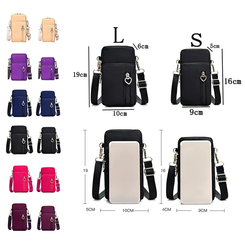 

New Coin Bag Mini Nylon Crossody Cell Phone Cash Messenger Shoulder Bag Strap Wallet Pouch Bag Purse Waterproof 2024