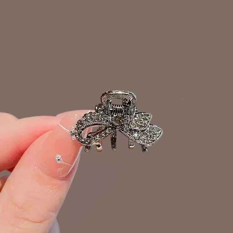 Koreanischen Stil Exquisite Strass Bogen Haar Klaue Haar Clip Nette frauen Seite Pony Clip Prinzessin Kopf Top Clip Haar zubehör – Detail 7