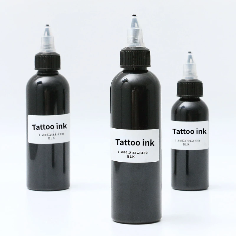 60/90/120ml czarny tatuaż Pigment atramentowy profesjonalny DIY Pigment do tatuażu permanentny tatuaż tatuaż-ozdoba na ciało Pigment do tatuażu