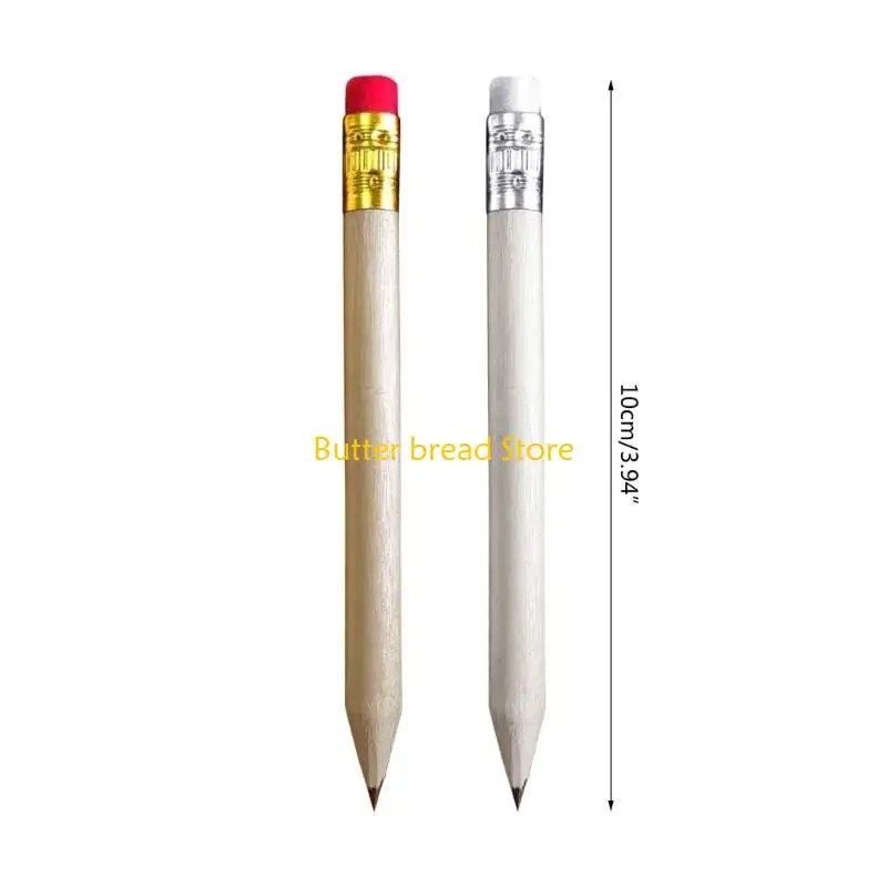 W89C 50Pcs 신부 결혼식을위한 지우개와 서명 펜 나무 미니 쓰기 펜 연필