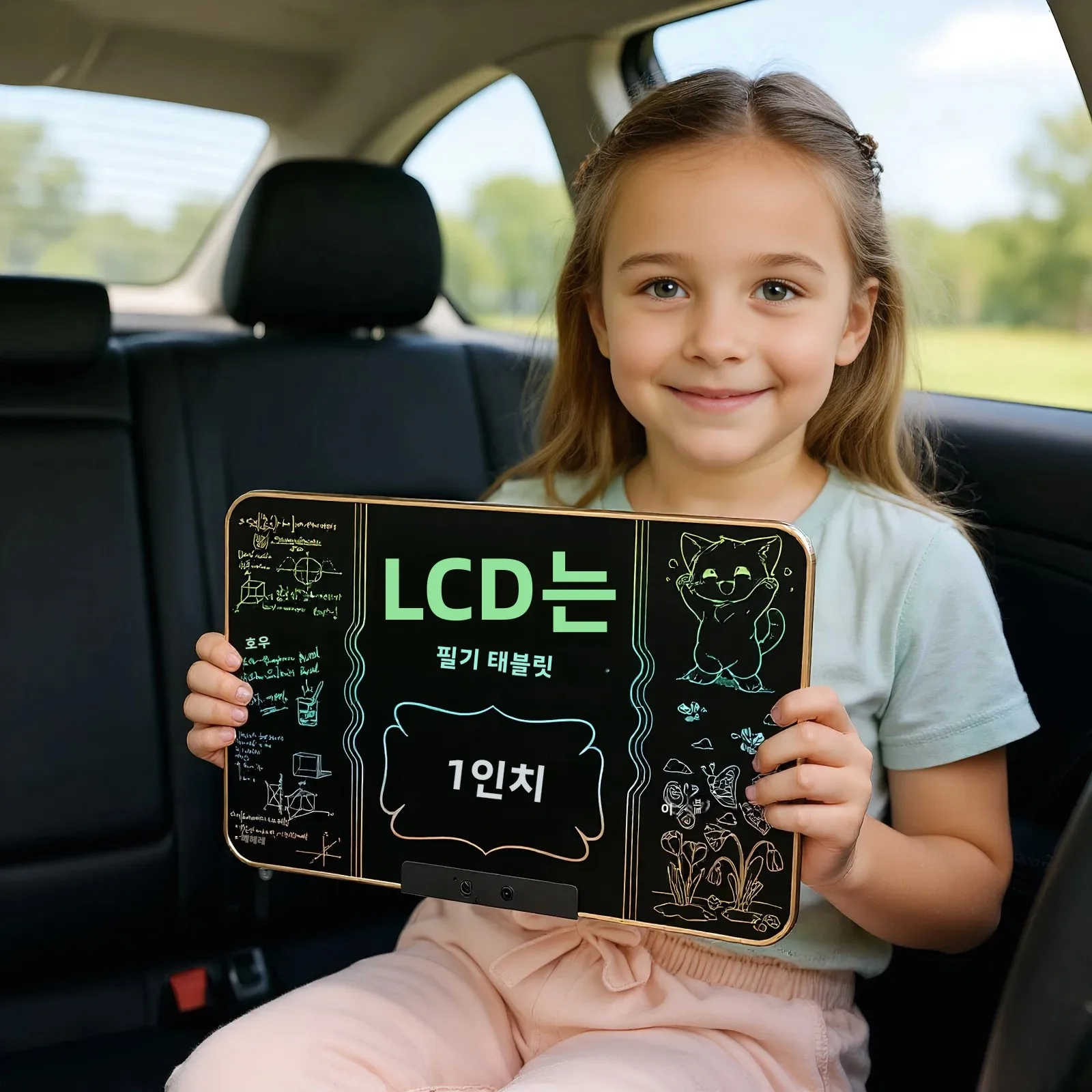 충전식 LCD 쓰기 태블릿 16인치 다채로운 낙서판 어린이용 그림판, 학교 및 ..