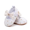 Newborn Baby Girls Mary Jane Flats Cute Bowknot Wedding Dress Shoes Non-Slip First Walkers Embroidery Flower Soft Shoes 5