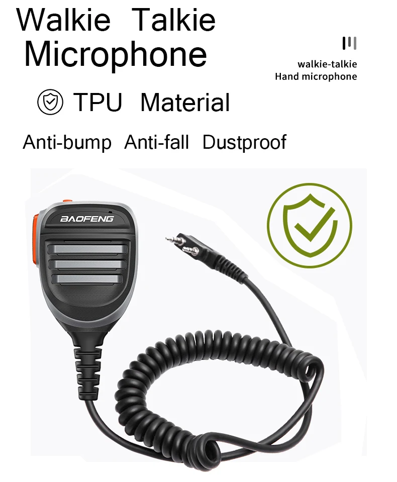 Baofeng UV-5R Microphone Shoulder Speaker 2 Pins for Walkie Quansheng uv-k5 uv-k6 UV-5R/UV-82/UV-16/TH UV8000D Two Way Radio