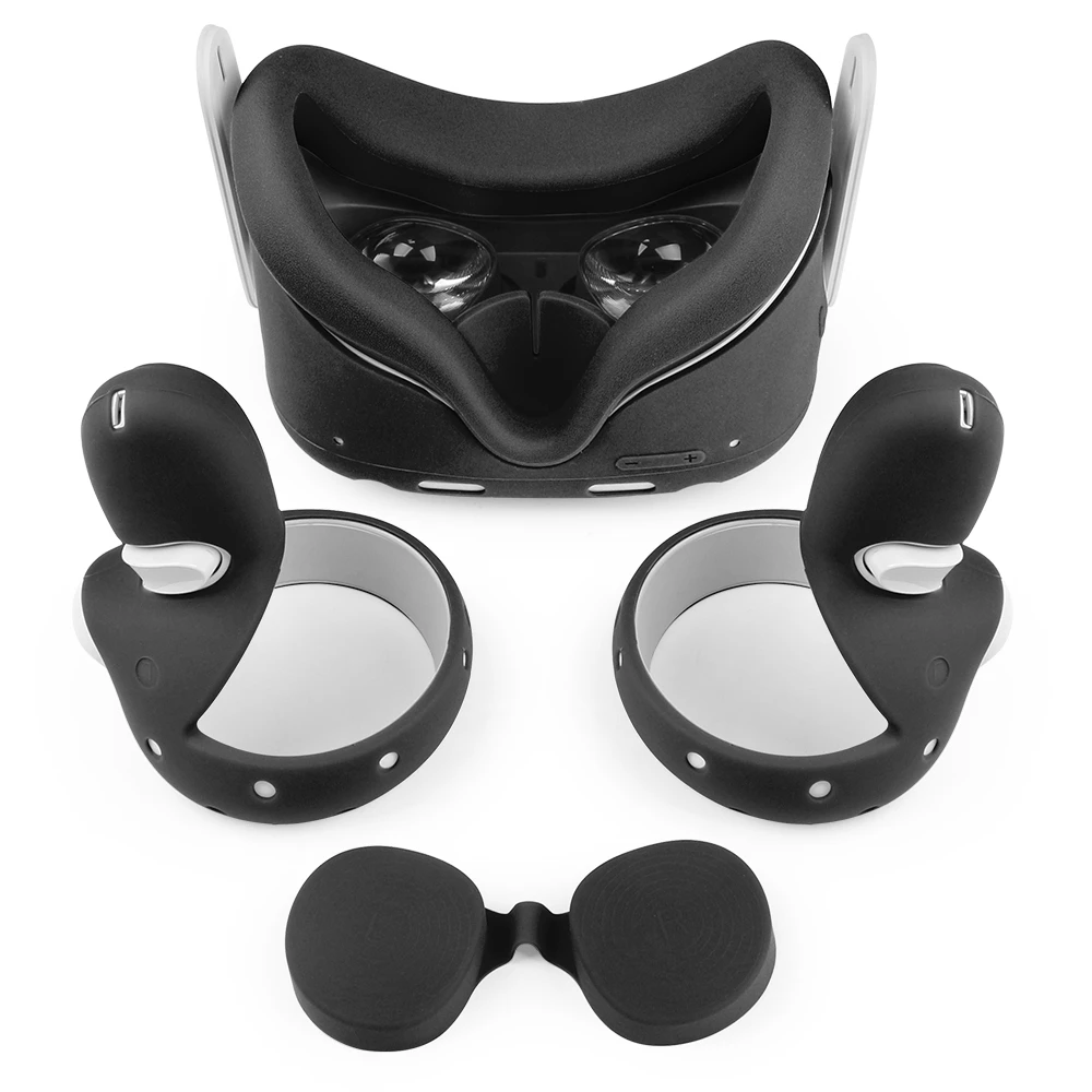 Cubierta de la lente frontal para Oculus Quest Gafas 3D VR Auriculares Máscara facial Controlador Proteger la cubierta Almohadilla de la lente frontal Cubierta de auriculares con realidad virtual 