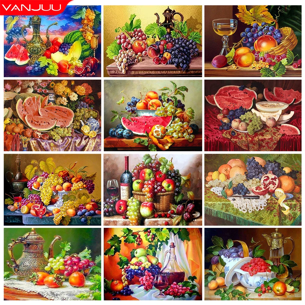 Fruit Diamond Painting Flower 5D Red Wine Full Square/Round Diamond Art