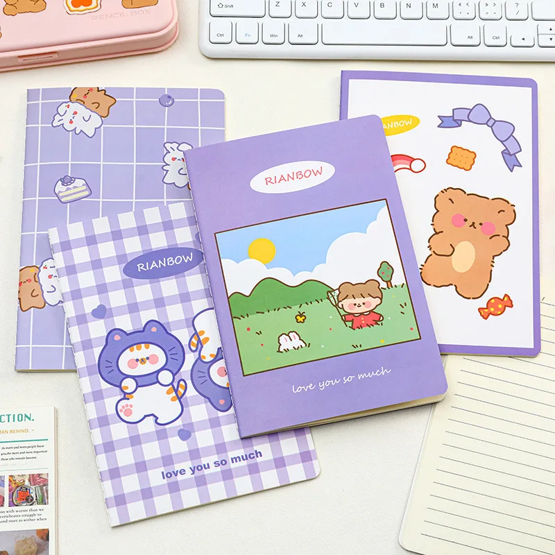 

8 pcs/lot Kawaii Rabbit Bear Animal A5 Notebook Cute Loose Leaf Note Book Diary Planner Stationery Gift School Supplies
