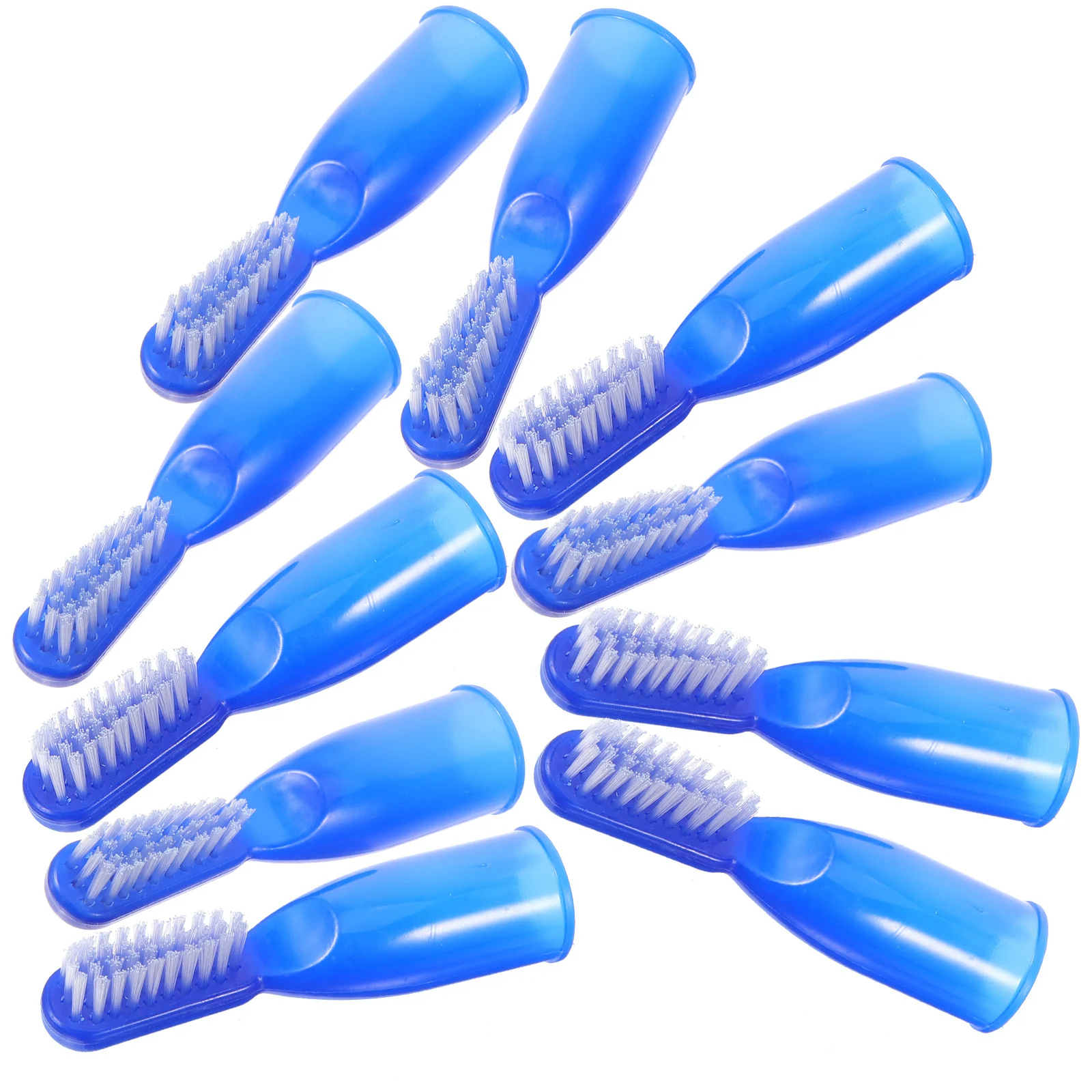 10pcs 손가락 칫솔 부드러운 미니 칫솔 강모 블루 휴대용 미니 여행 교도소 안전 구강 청소 도구