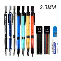 Mechanical Pencil Set 2.0mm with 2B Black/Colors Lead Refill for Writing Sketching Art Drawing Painting School Automatic Pencils 1