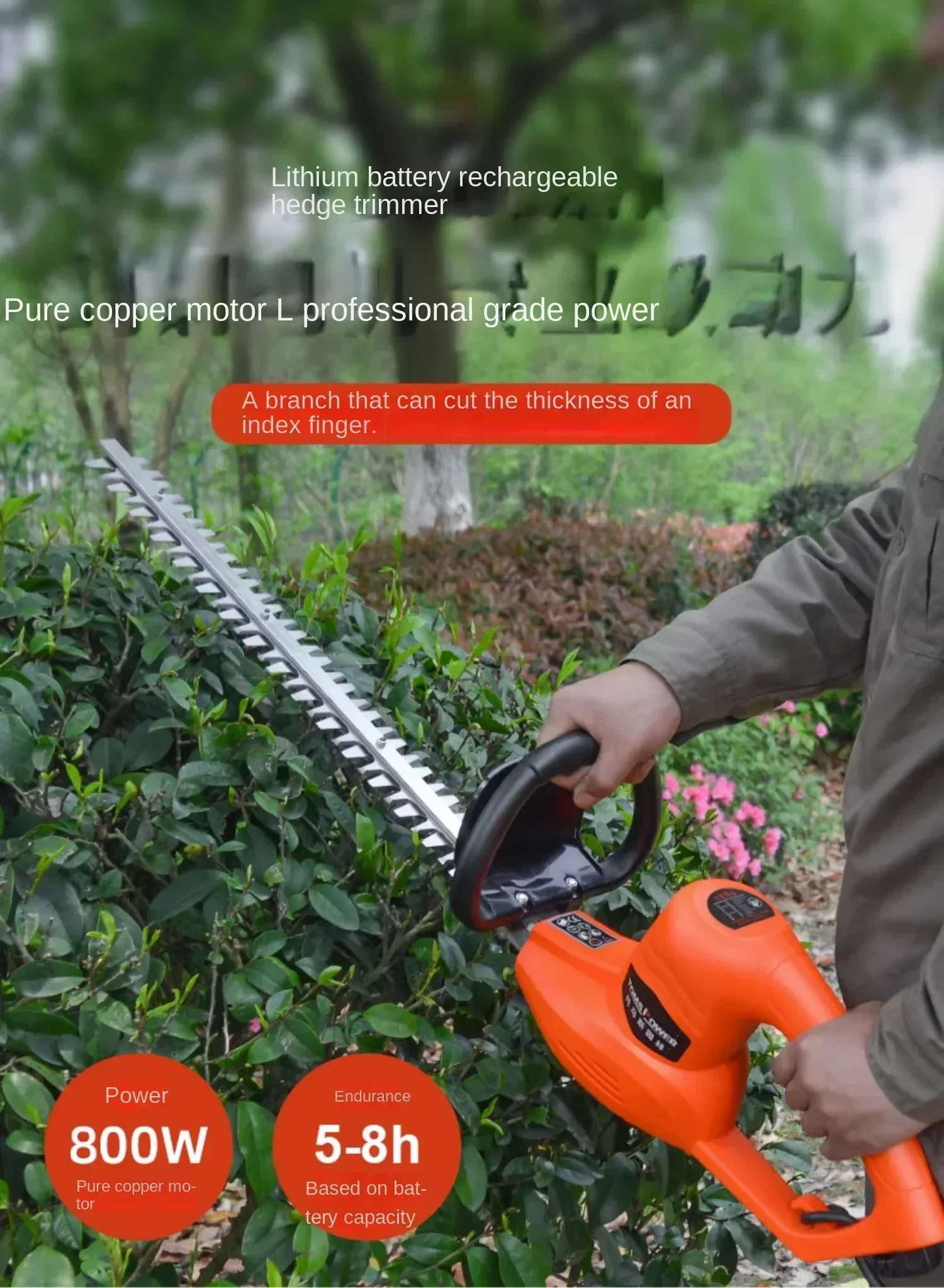 Powerful Electric Hedge Trimmer with Rechargeable Battery - Ideal for Tea Gardens and Lawn Cutting 5