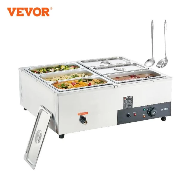 1200w Commercial Food Warmer With Dual 7l Pots Countertop