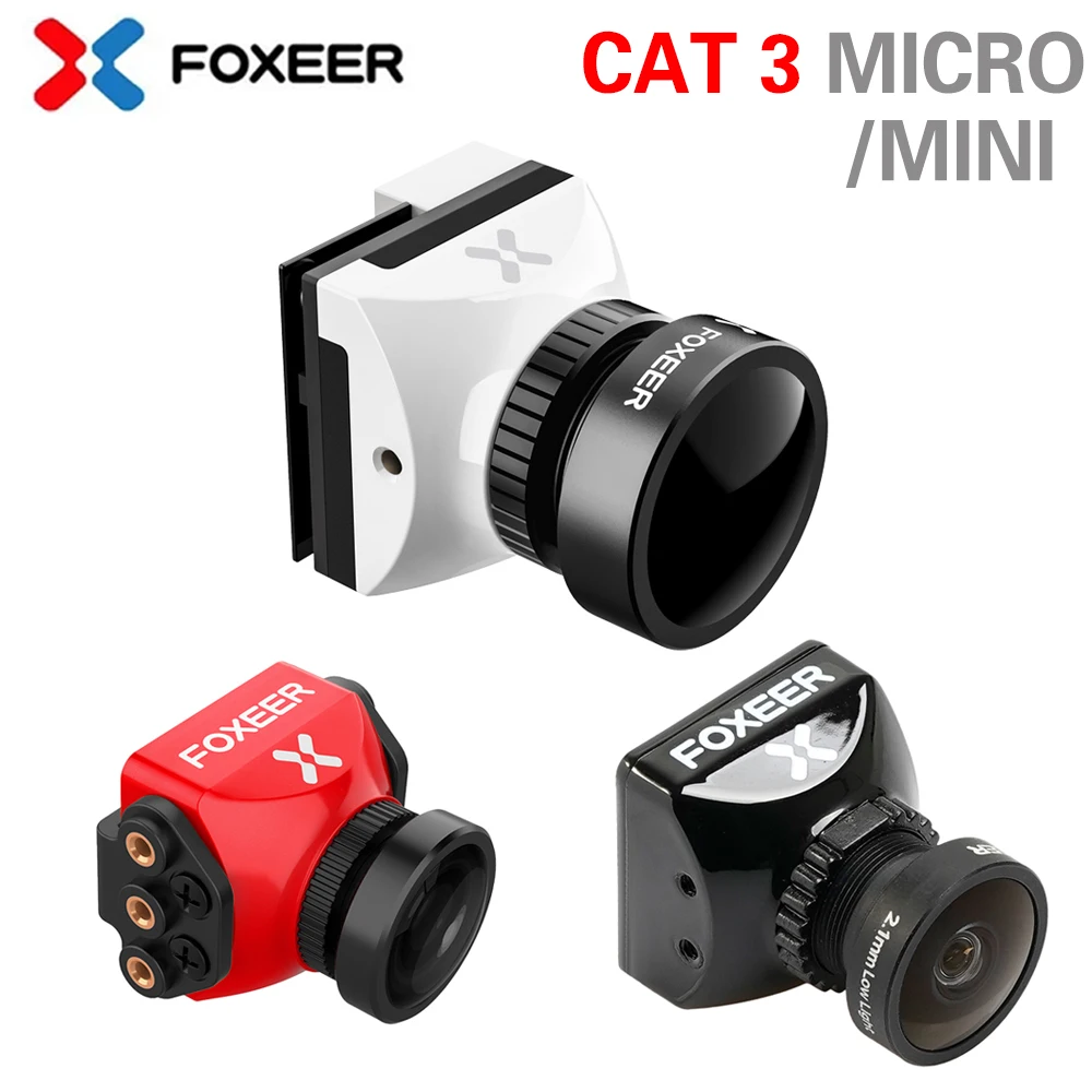 

Foxeer Cat 3 Micro Mini FPV Camera Low Latency Low Noise 1200TVL 0.00001Lux FPV Night Camera 2.1mm PAL/NTSC For RC Racing Drone