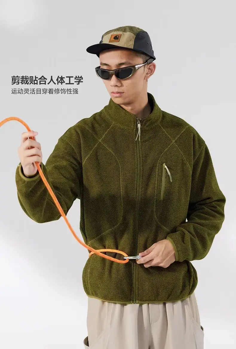 Sianlanhiam 25aw Honeycomb thermal zip-up sweatshirt minimalist urban outdoor gorpcore