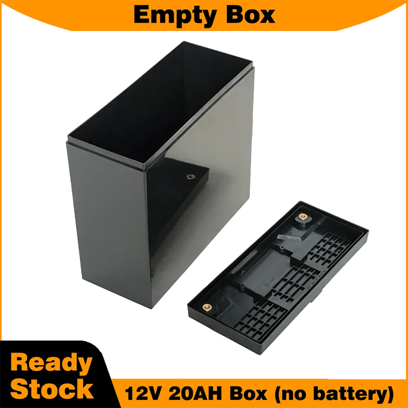 12V 20AH 빈 플라스틱 박스 (손잡이 포함) DIY 32650 21700 18650 팩 플라스틱 보관함 (녹색/검정색, 황동 M5 포함)