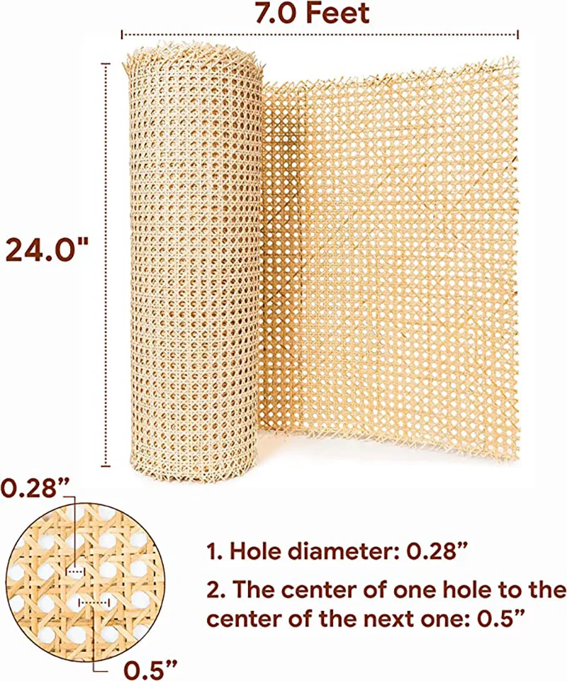 40 45 50 60 70cm Natural Rattan Octagonal Decoration Cane Webbing Real Indonesia Rattan Wall Decor Furniture Repair Material