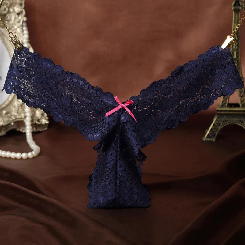 Sexy Lace Thong Women Butterfly Low Waist Panties Transparent Underwear Ladies Briefs Lingere Panty Underware Womens Lingerie