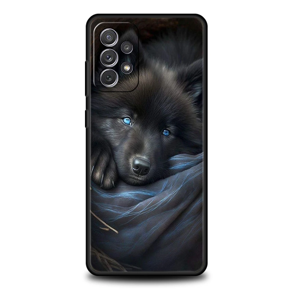 Moon Roaring Wolf Handyhülle für Samsung Galaxy A14 A54 A34 A51 A71 A72 A73 A32 A52 A52S A01 A11 A21S A31 A41 5G Soft Shell Taschen – Detail 1
