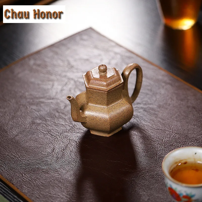 150ml High-end Yixing Purple Clay Teapots Handmade Magic Lamp Pot Raw Ore Wood-fired Mud Tea Brewing Kettle Chinese Zisha Teaset