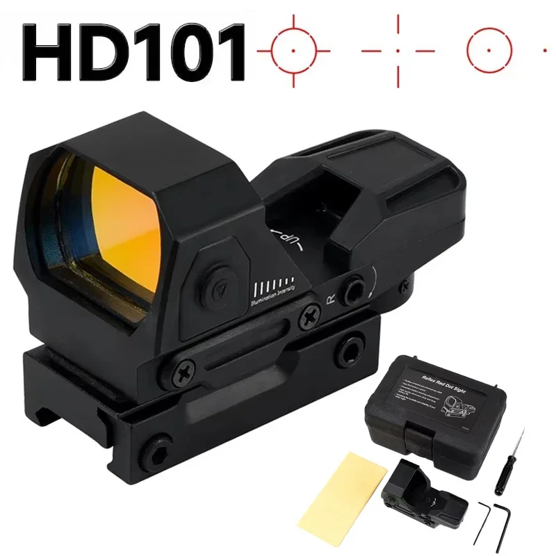 HD101AJ Holographic Adjustable Red Dot Sight Optics Reflex Outdoor Hunting Reflection Tactical Scopes Fit 20mm Rail