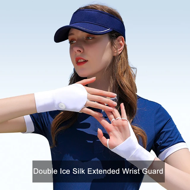 Women Protector Golf Gloves Cool Breathable Sun UV Protector Golf Glove Hollow Palm Elastic for Outdoor Practice 4