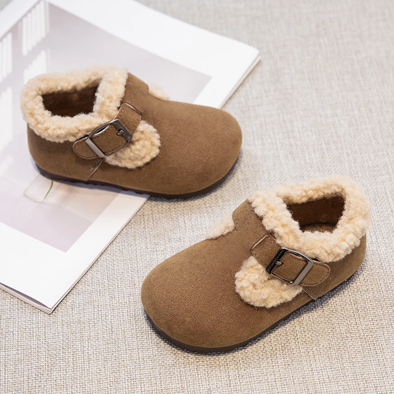 Winter Kids Suede Leather Walking Shoes