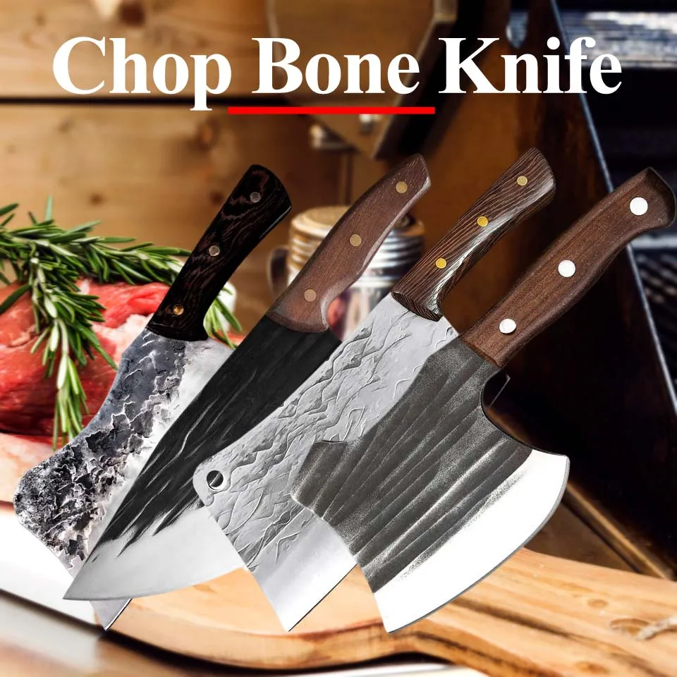 Damascus Steel Chop Bone Knife Professional Bone Vegetable Cutter Meat