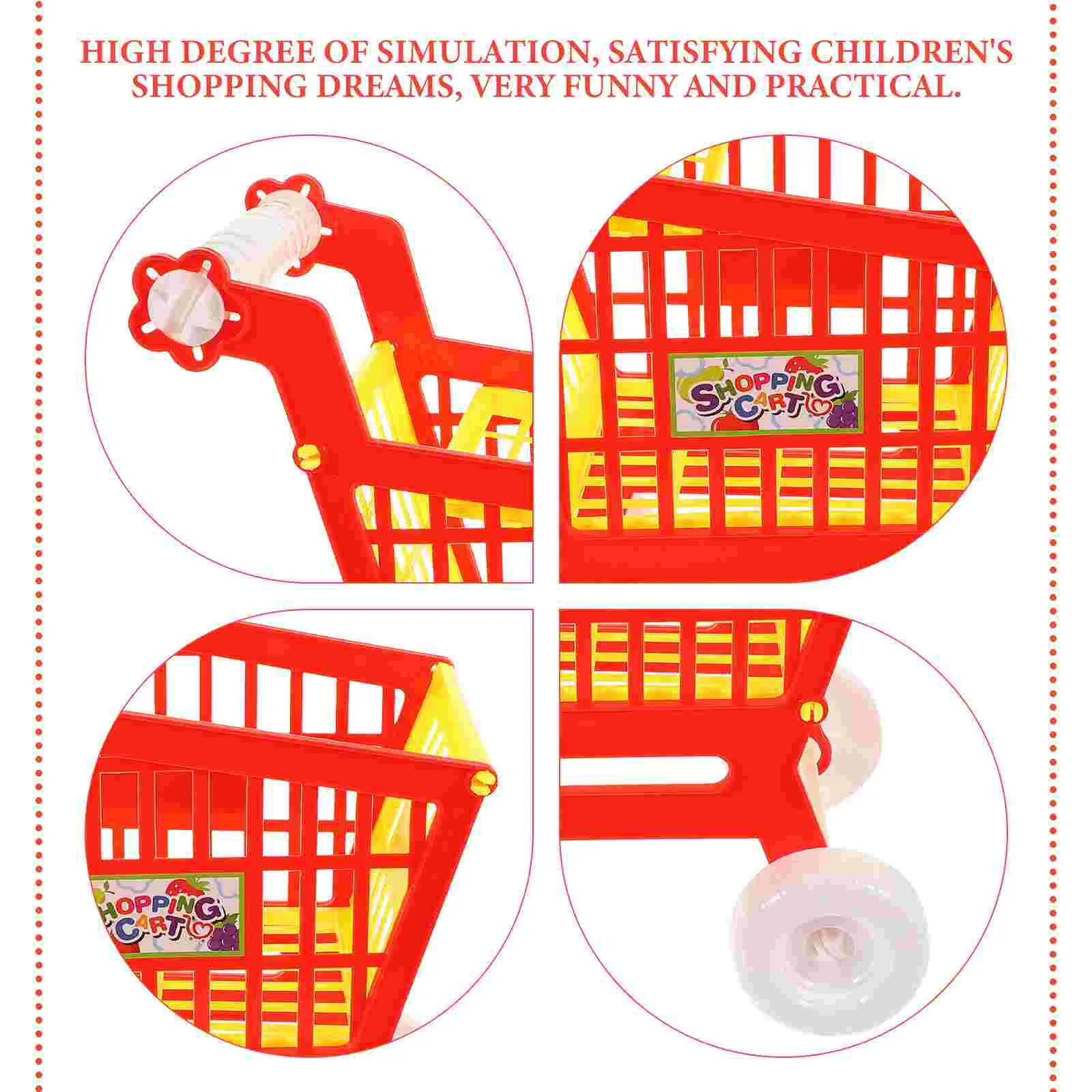 Play House Toy Plastic Shopping Trolley Child Supermarket Puzzle Fake Cart Funny Abs Small 3