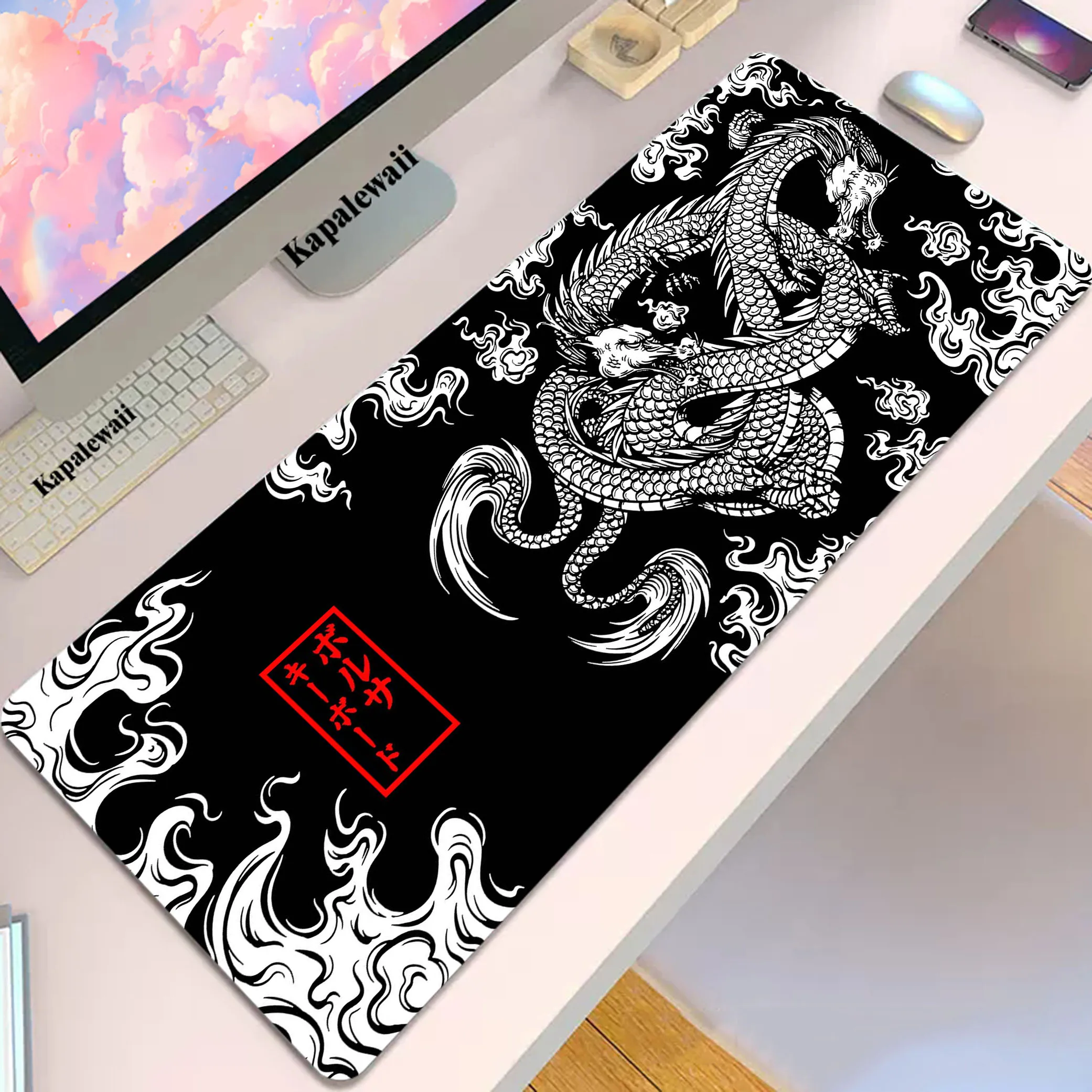 

Dragon Large Mouse Pad Anti-slip Gamer Mousepad Office Accessories For Desk Mat Game Locking Edge Keyboard Pads 900x400mm