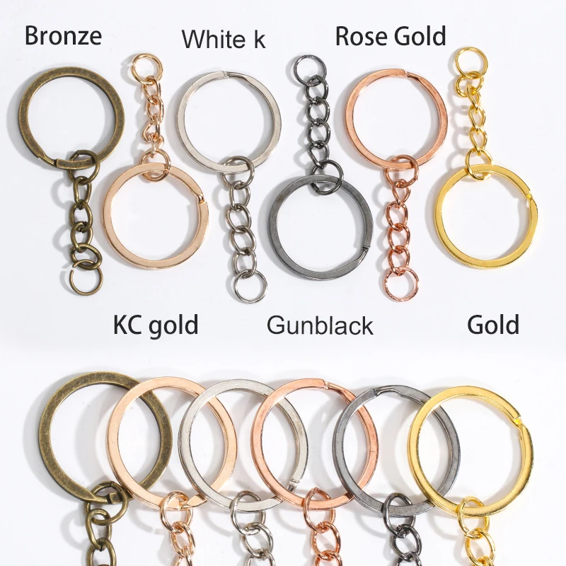 Colorful Keyring Household Iron Lobster Claw Clasp Key Holders with Flat  Split Ring Round Keychain Loop for Jewelry DIY Crafts Lanyard Clips Snap  Hook