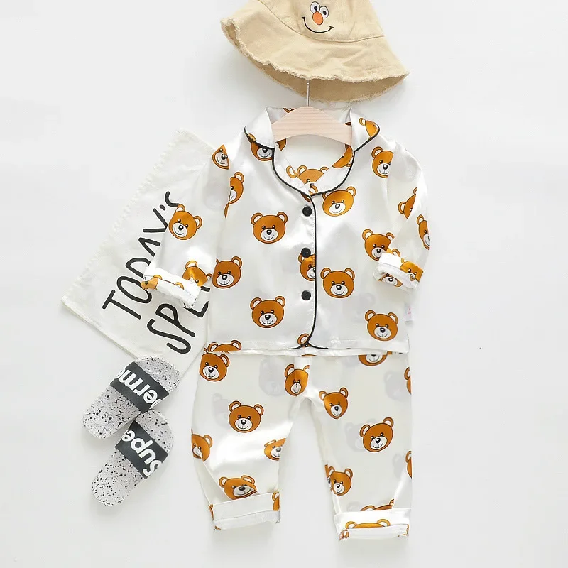 Children's Pajamas Set Baby Girl Clothes Loungewear Pyjama Enfant Fille Kids Easter Rabbit Sleepwear Tops+Pant Boy Clothes Sets