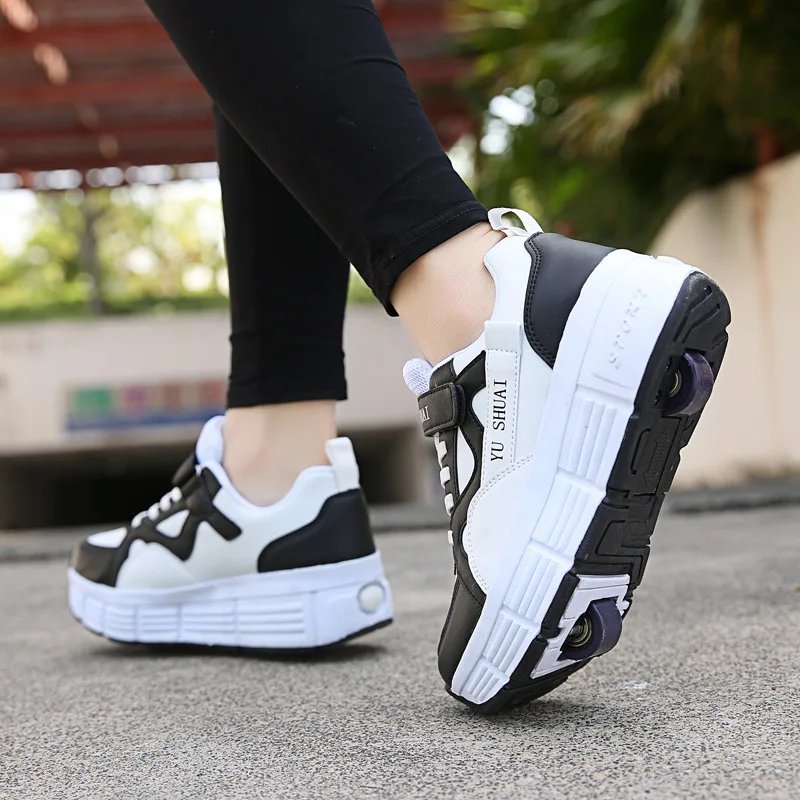 New Kids 2 Wheels Roller Skates Sneakers Shoes Skating Outdoor Blade Retractable Flying Shoes Child Girl Boys Breathable Silding kids roller shoes