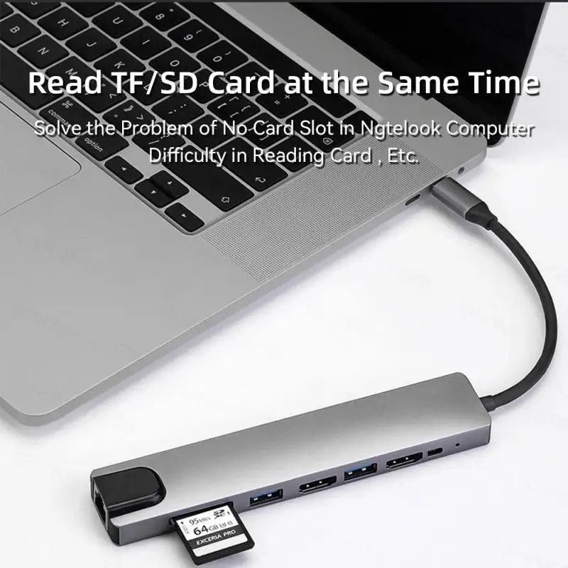 

Док-станция для ноутбука с разветвителем типа C Thunderbolt 3 для Macbook Air M1 iPad RJ45