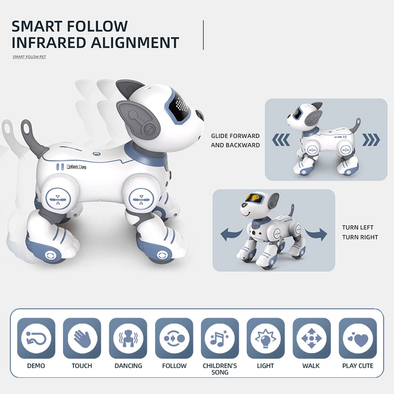 Funny Smart Machine Electronic Dog Robot Dogs Stunt Puppy Voice Command Programmable Touch-sense Music Song Toys for Kids Gifts 3