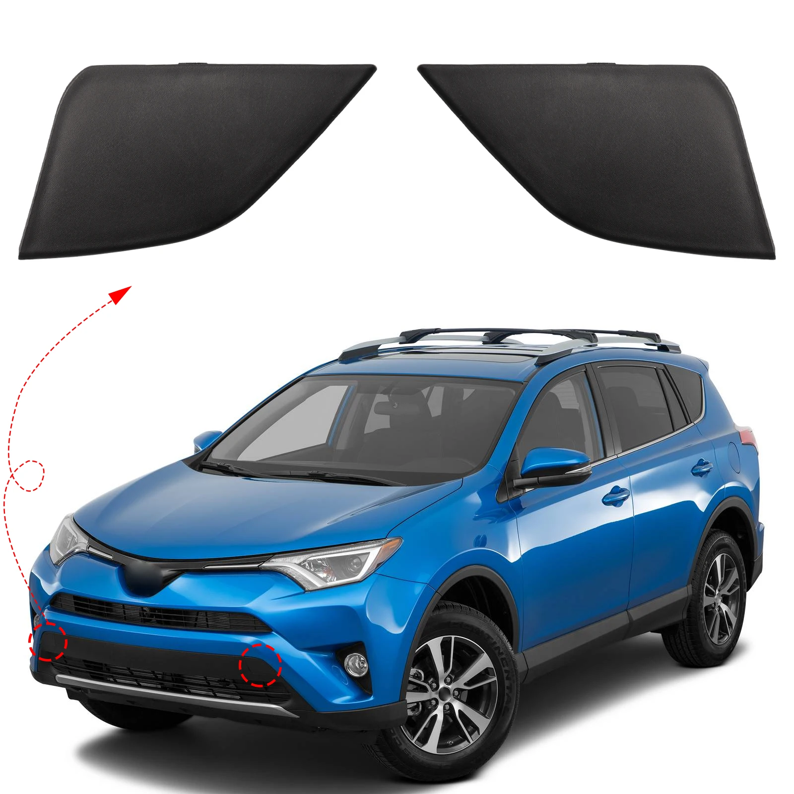 

Front Bumper Tow Hook Cover Cap Towing Eye For Toyota RAV4 Accessories 2016 2017 2018 532860R080 532850R080