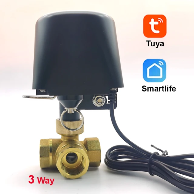 Tuya Zigbee Smart Water Valve WIFI three Way Ball Valve 1/2'' 3/4'' 1'' Timer Water Diversion Merging Support Alexa Google Home 1